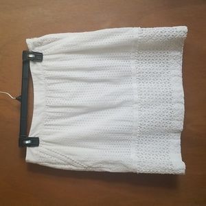Boden White Cotton Eylet Skirt sz 10